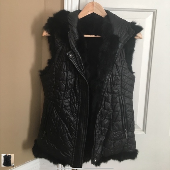 Reversible Fur Hooded Vest - Picture 5 of 9